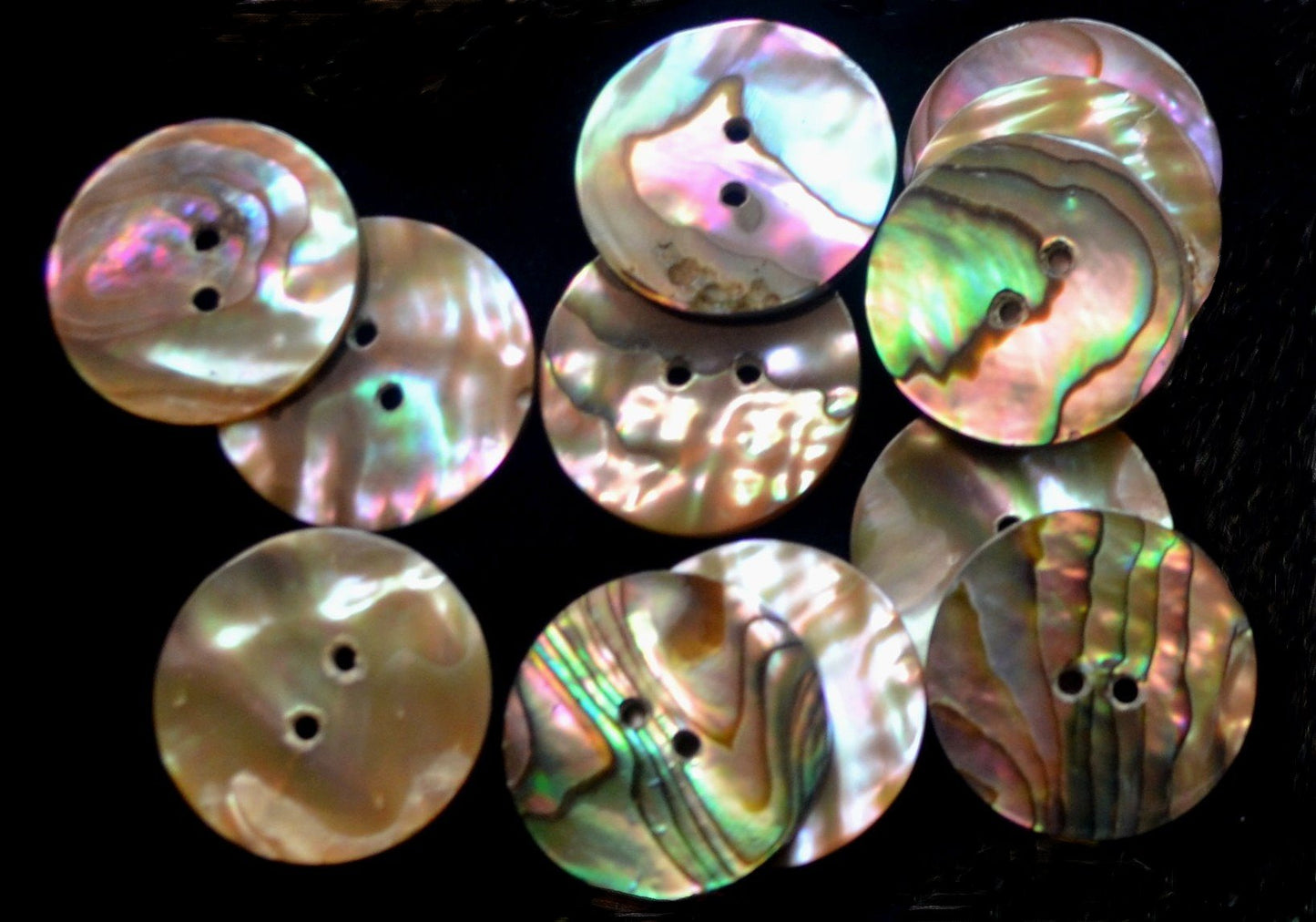 #2291 Green Abalone Buttons 20mm