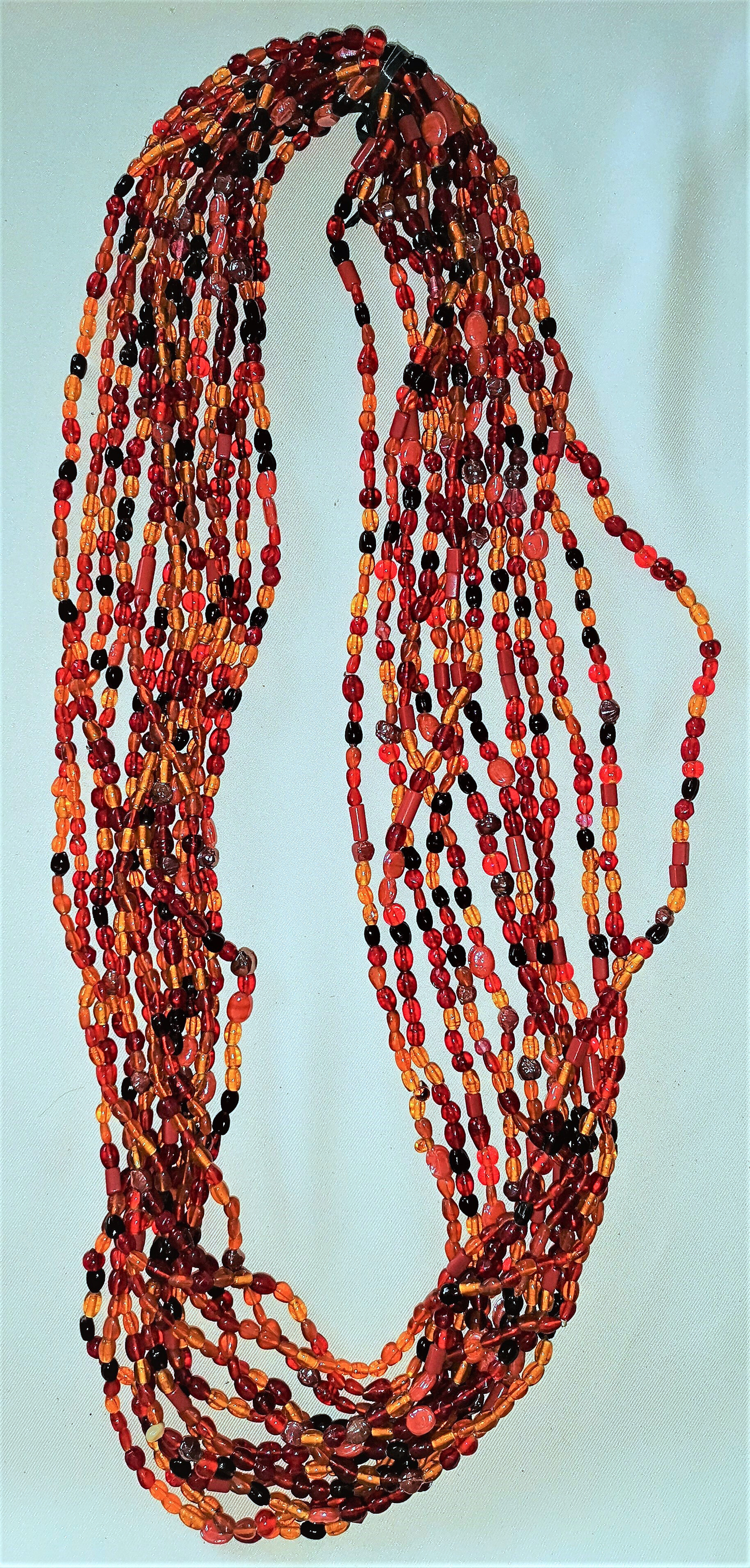 #45C Orange Glass Beads 36"