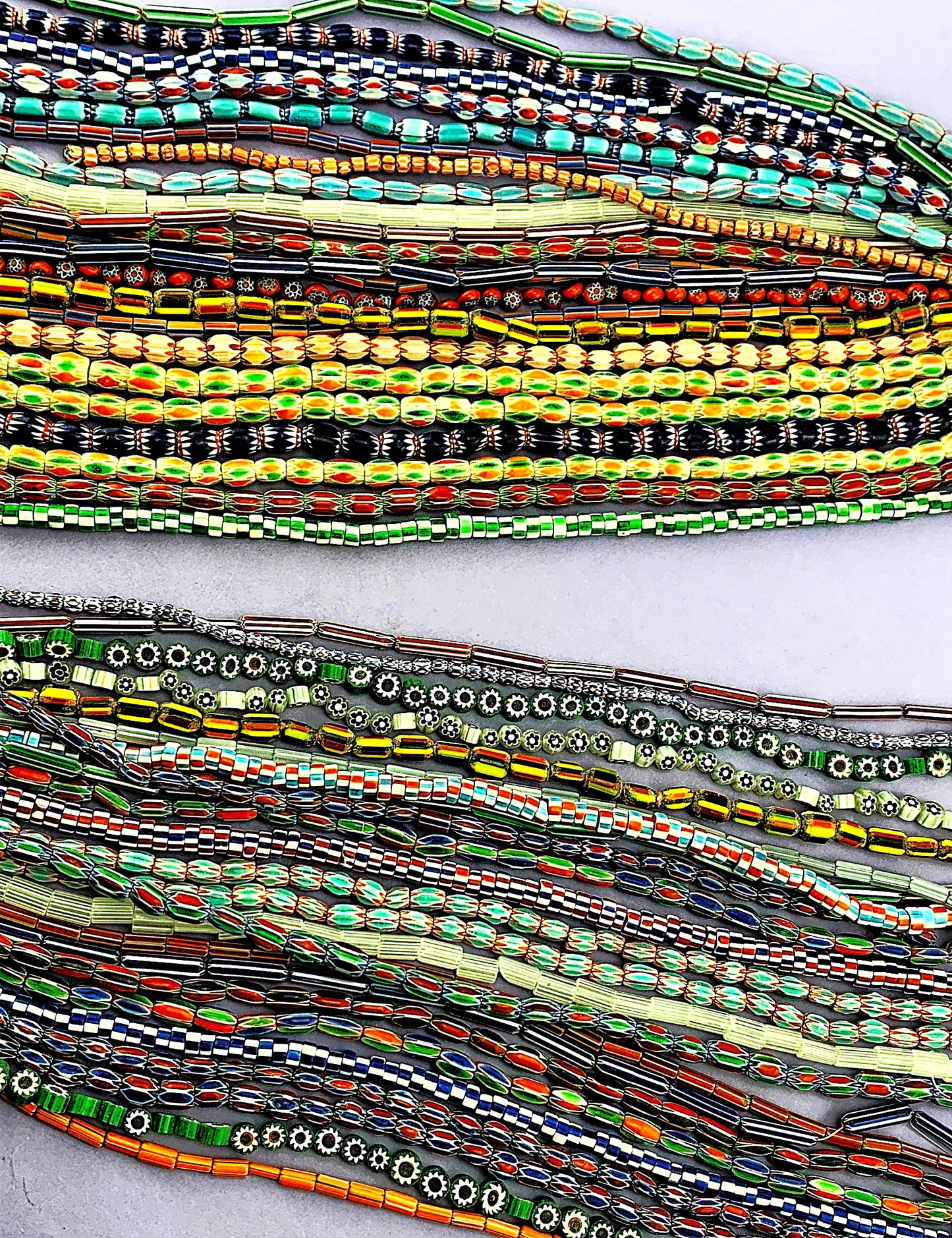 #54 Chevron Glass Beads 16"
