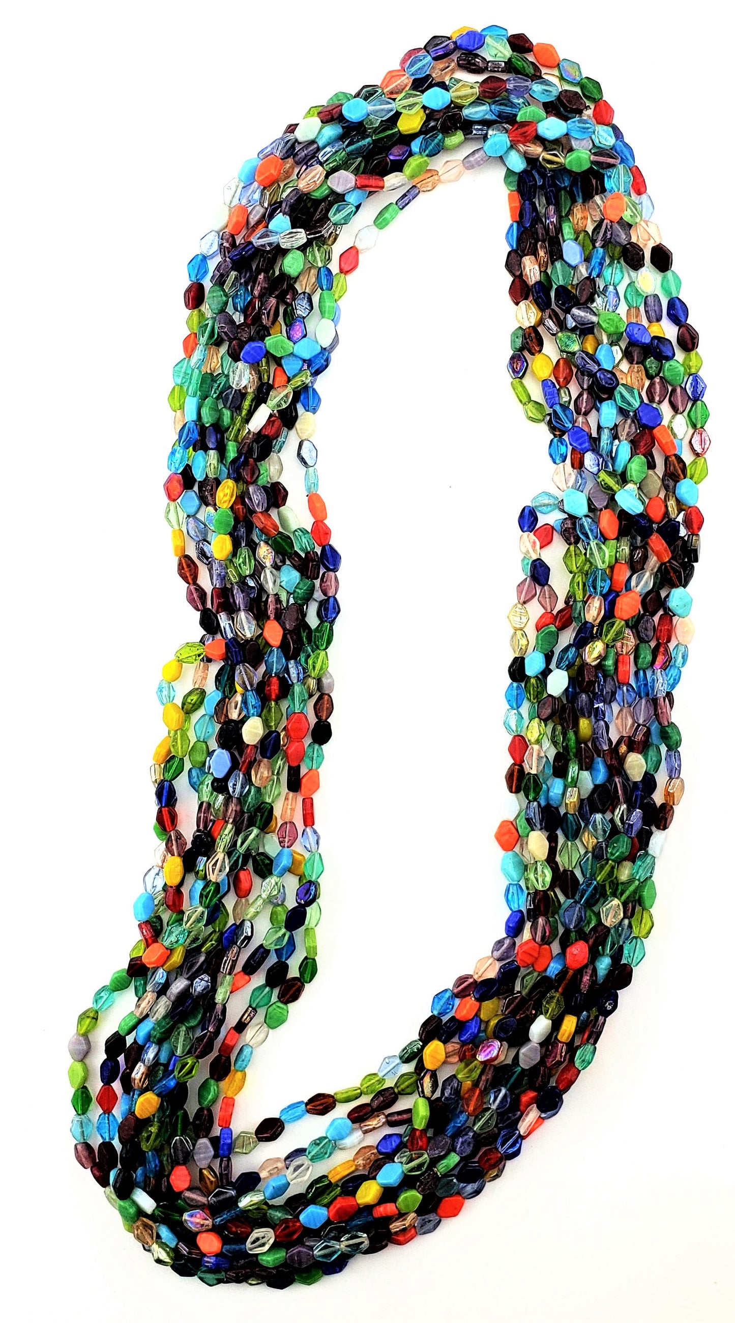 #80-602 Assorted color Glass Beads 36"