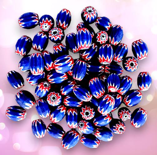BD-828 Chevron Glass Beads 16x22mm