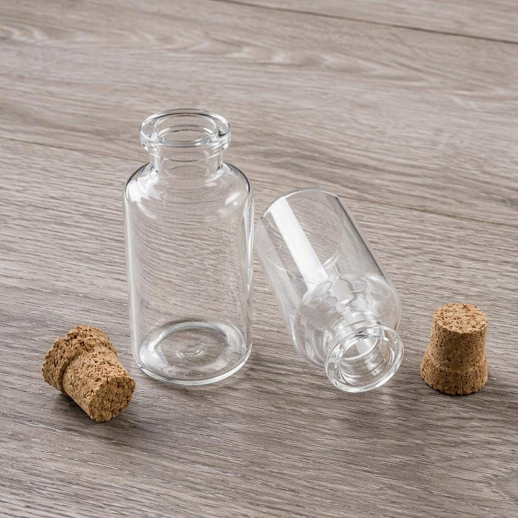 F-1232 (Glass Bottles with Cork) (2 1/2x1 2/8") (30 ML)