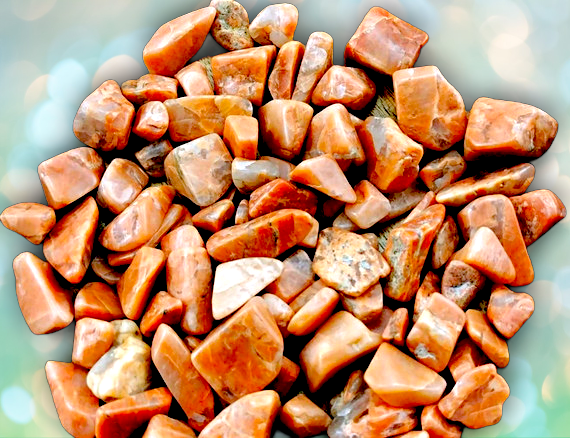 F-1253 Natural Red Moonstone Nuggets 15mm