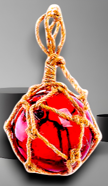 F-368 Glass Float 2" With Rope Netting