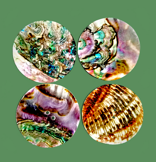 #2288 Green Abalone Buttons 35mm