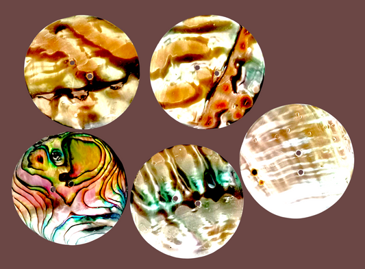 #2289 Green Abalone Buttons 30mm