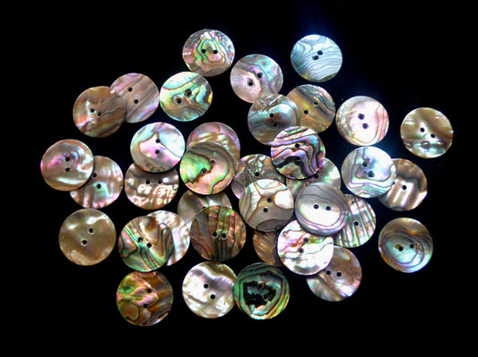 #2292 Green Abalone Shell Buttons 18mm