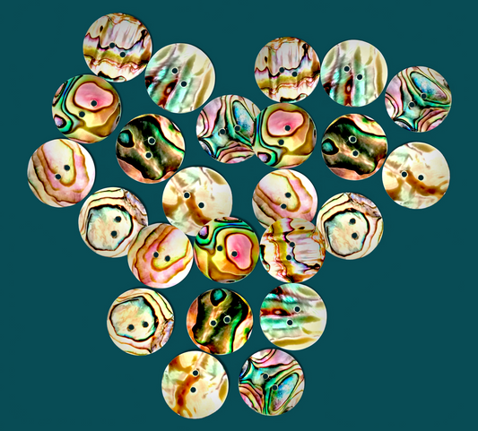#2293 Green Abalone Seashell Buttons 15mm