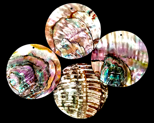 #3308 Green Abalone Disc 40mm Top Hole