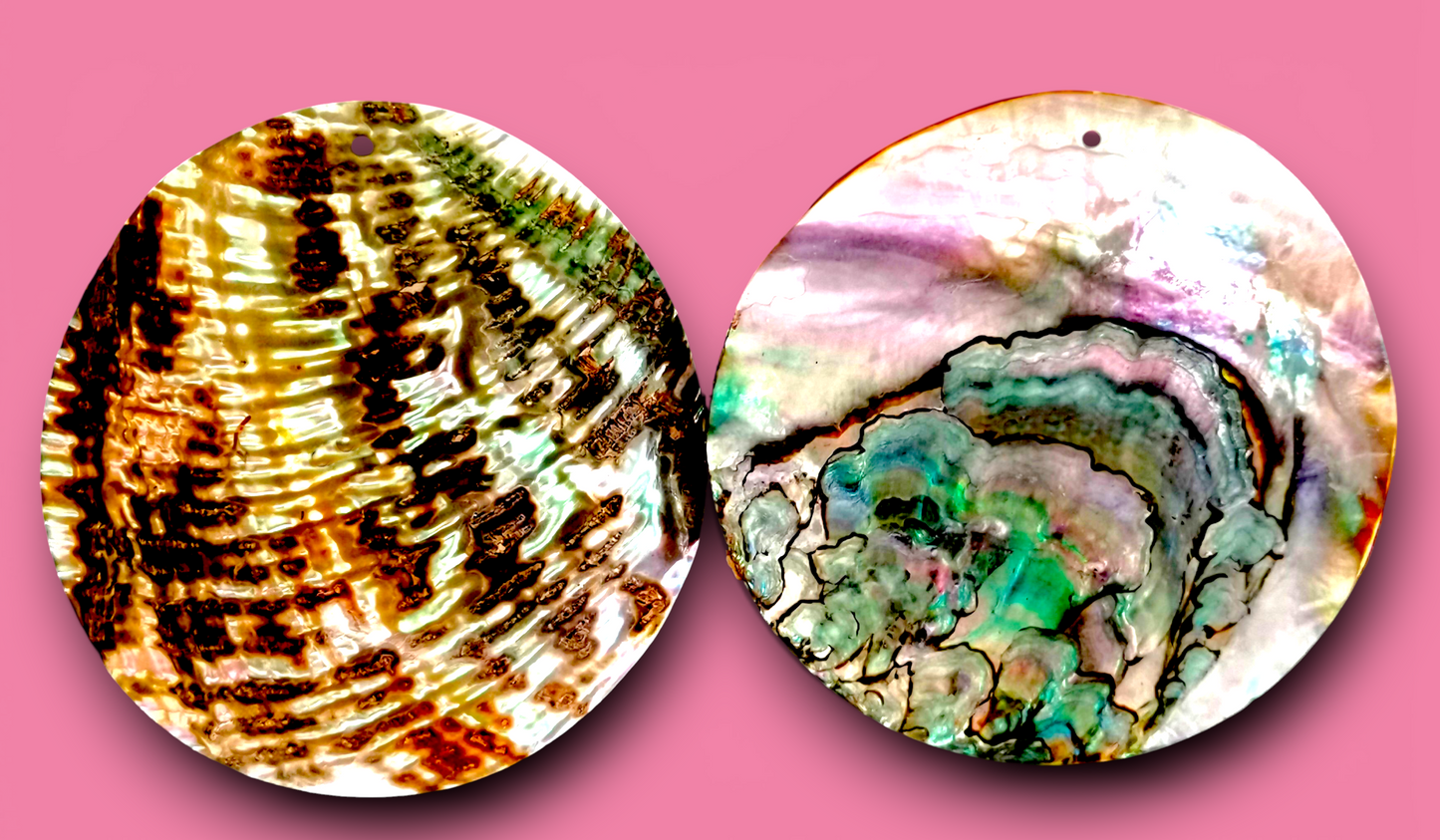 #3312 Green Abalone Discs 60mm Top Hole