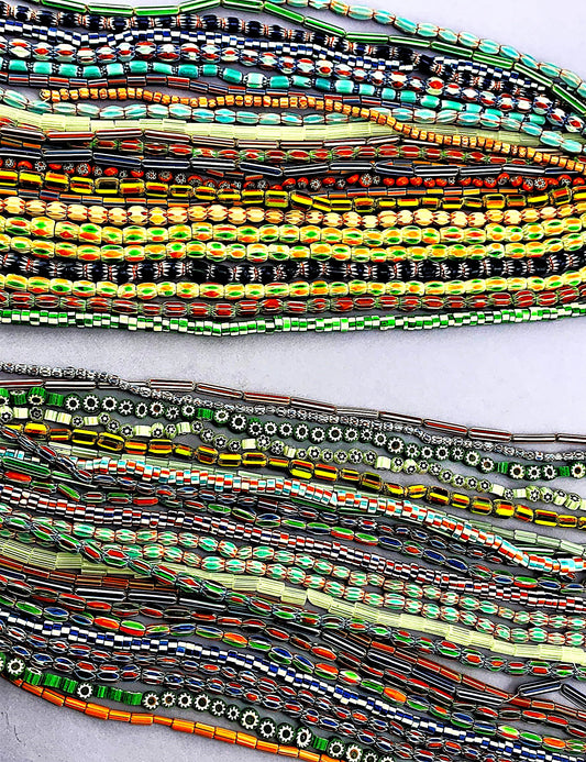 #54 Chevron Glass Beads 16"