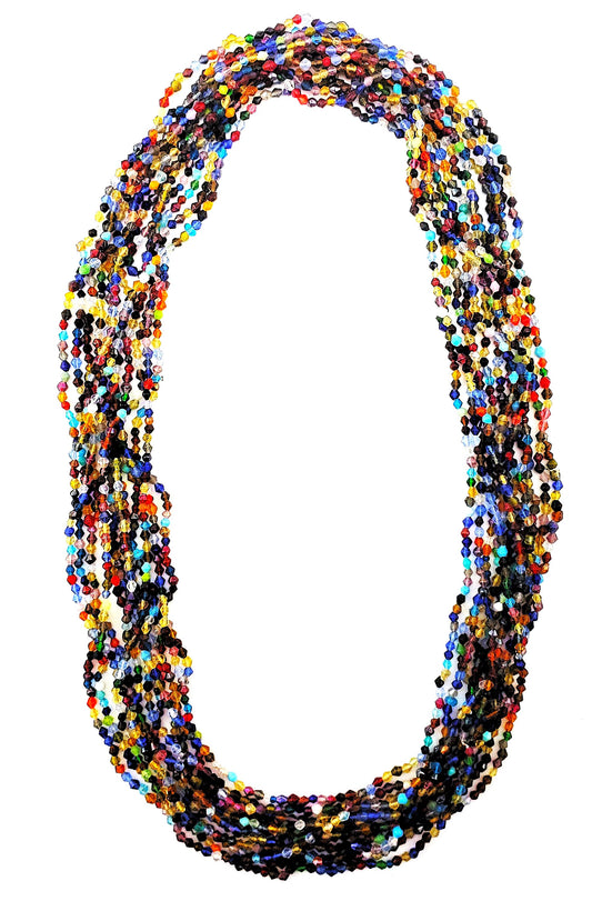 #60K-550 Multi-colored Glass Beads Strung 36"