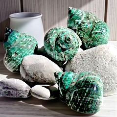 #7064 Jade Turbo Seashell Natural Polished 2"- 3"