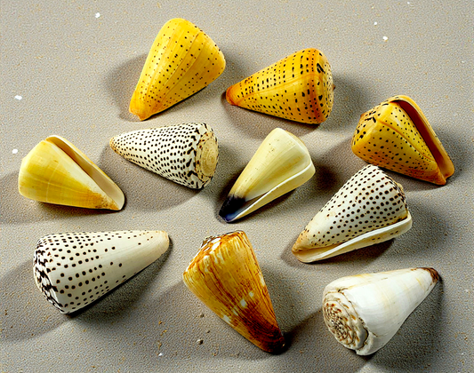 #7231 Polished Assorted Cone Shells 3"- 4"