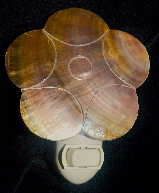 #7306 Black Lip Seashell Flower Design Nightlight 4"- 5"