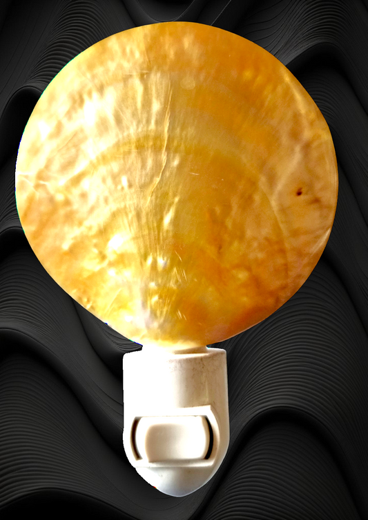 #7472A Golden MOP Round Shape Nightlight 4"- 5"