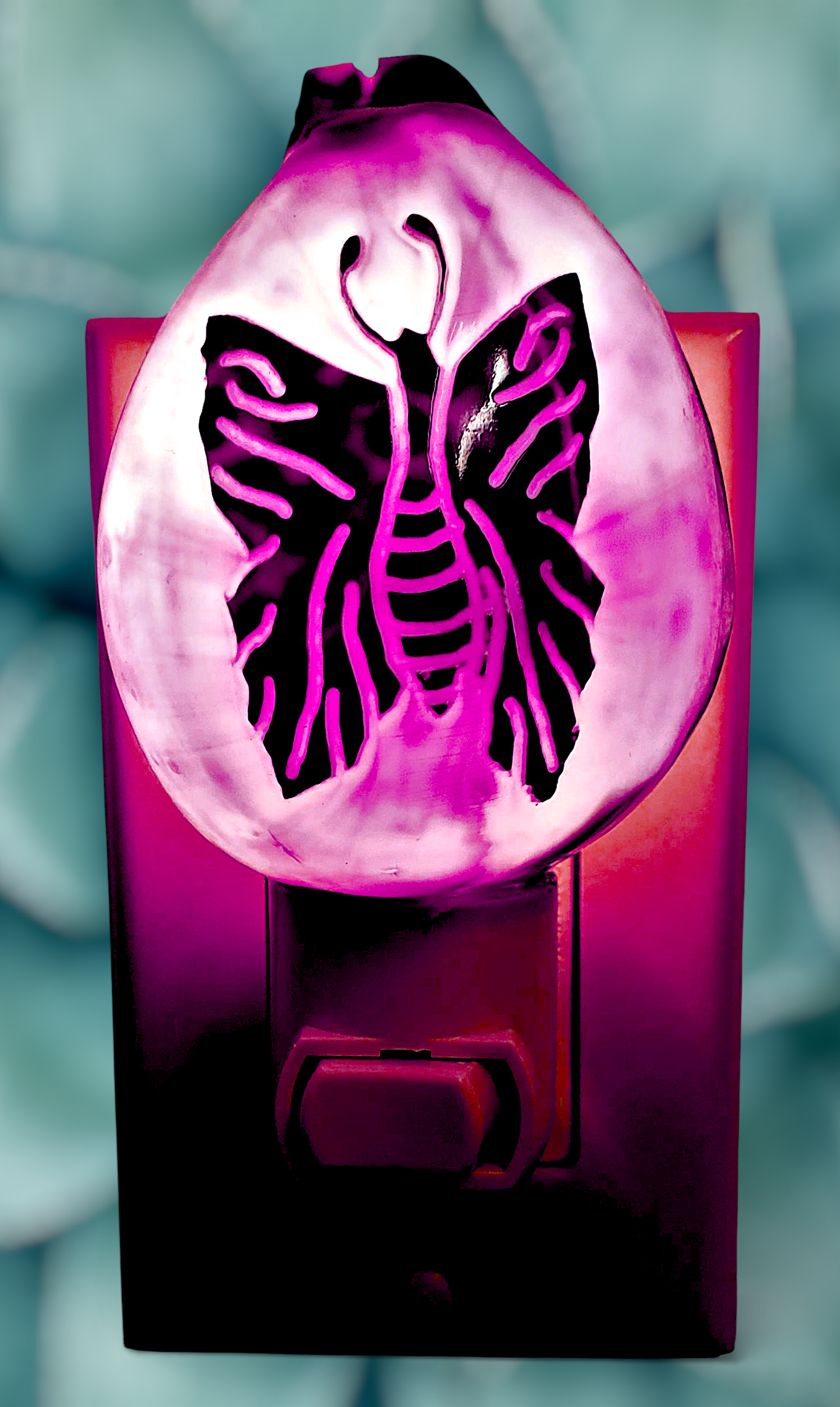 #7852 Tiger cowrie carved "Butterfly" nightlight 4"- 5"