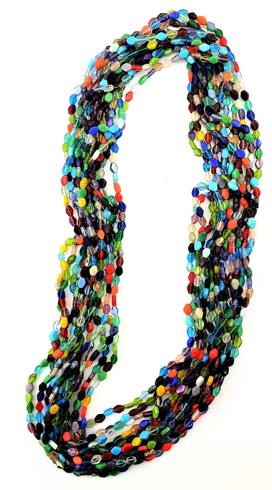 #80-602 Assorted color Glass Beads 36"