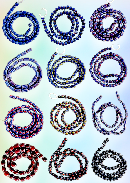 BD-826 Assorted Chevron Glass Beads 16"