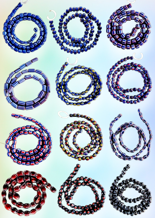 BD-826 Assorted Chevron Glass Beads 16"