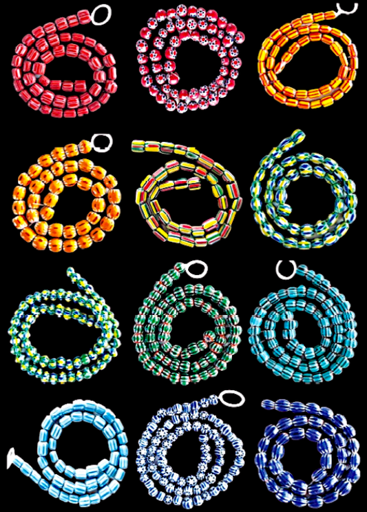 BD-826 Assorted Chevron Glassbeads 16"