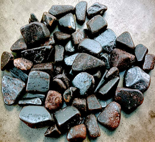 F-1256 Tumbled Hematite Stones 15mm
