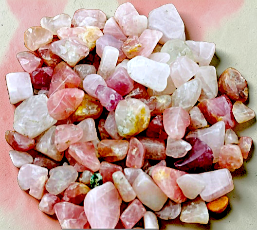 F-1258 Rose Quartz Crystals 15mm