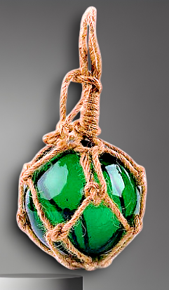 F-364 Glass Float 2" With Rope Netting