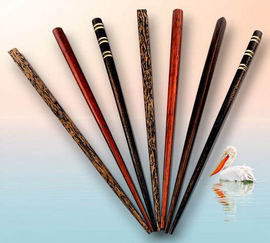 HP-04 Assorted Wooden Hairsticks 7"