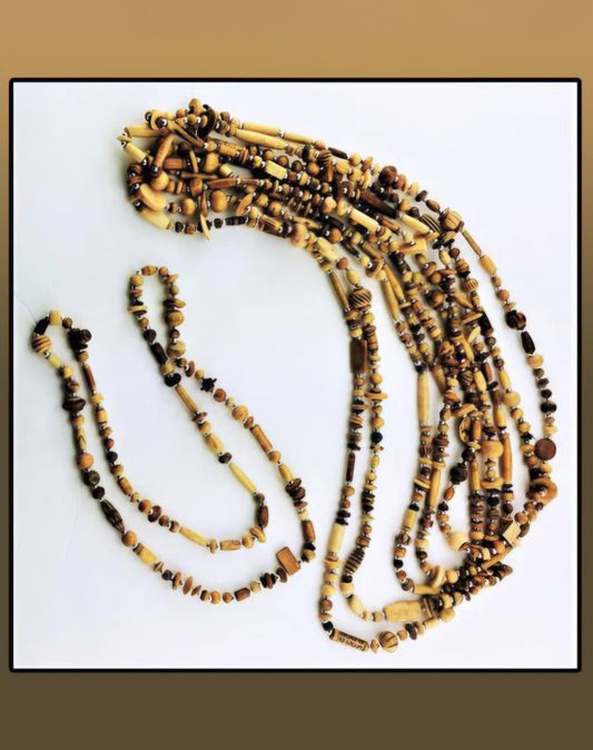 N-886 (Buffalo Bone Bead Necklace 36")