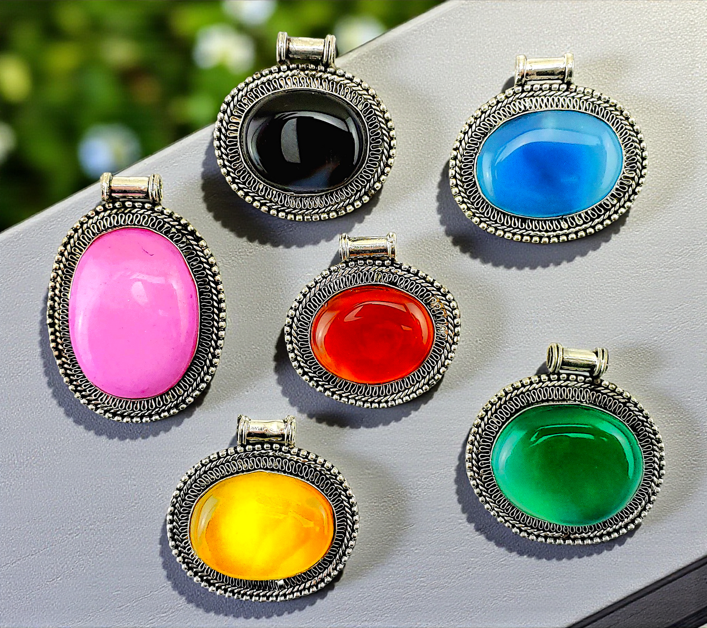 P-103 Assorted Gemstone Pendants