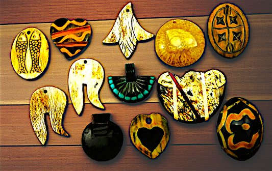 P-11A Buffalo Horn and Bone Pendants