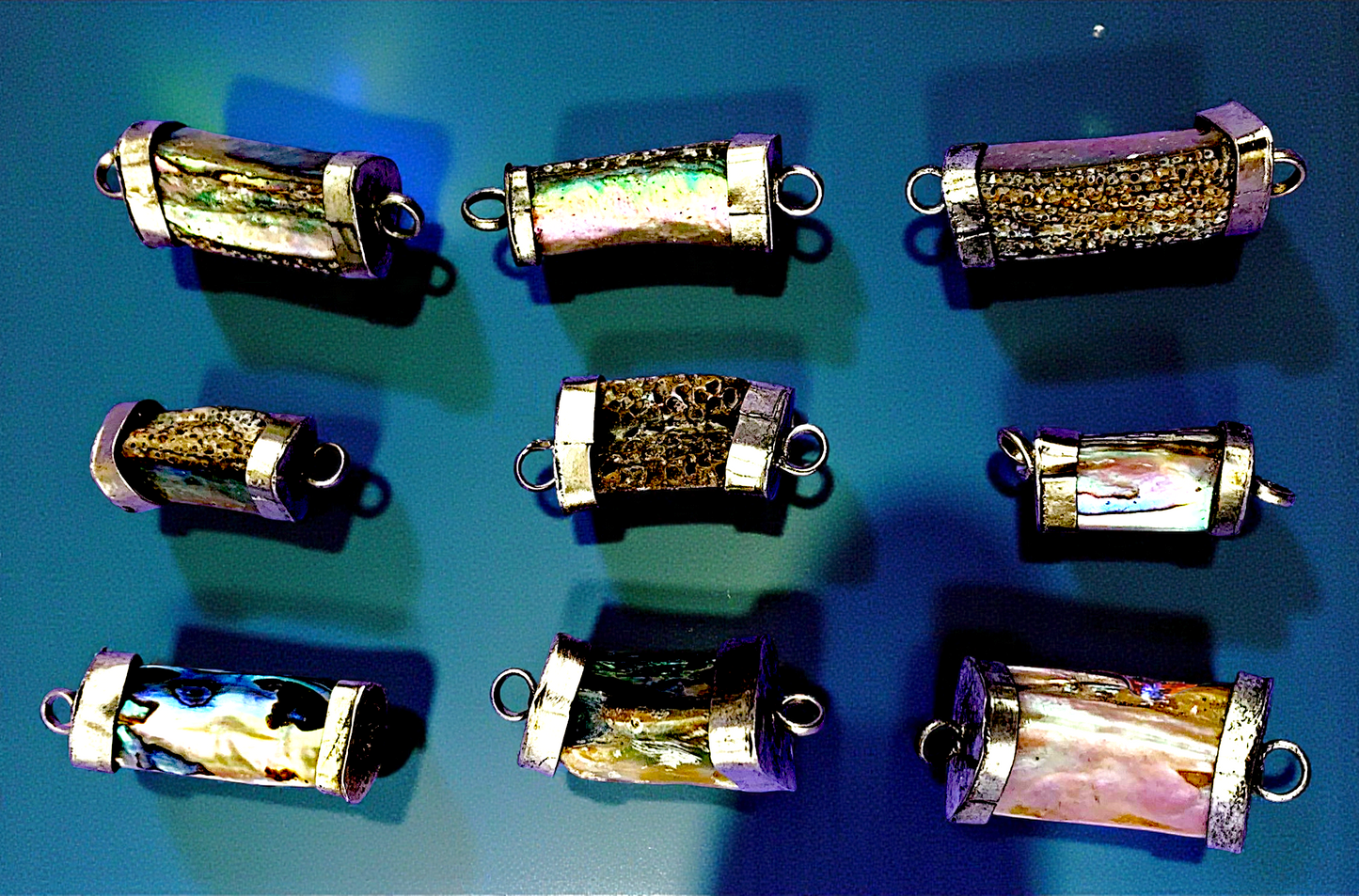 P-34A Abalone tusk Horizontal Pendants
