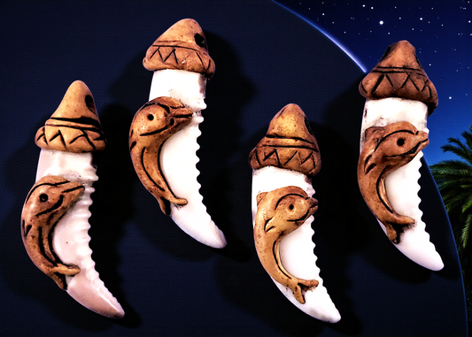 T-100 Tiger Cowrie Teeth Pendant