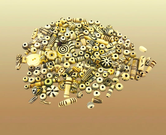 T-1785 (Assorted Buffalo Bone Beads) (Antique-look)