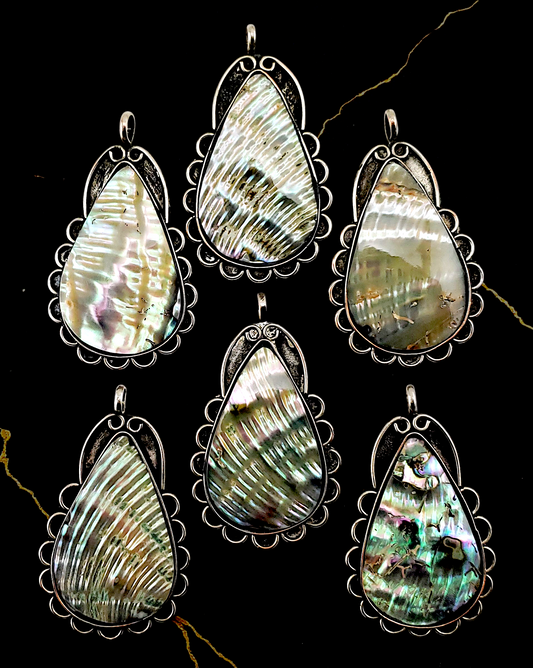 T-2609 Abalone Teardrop Pendants