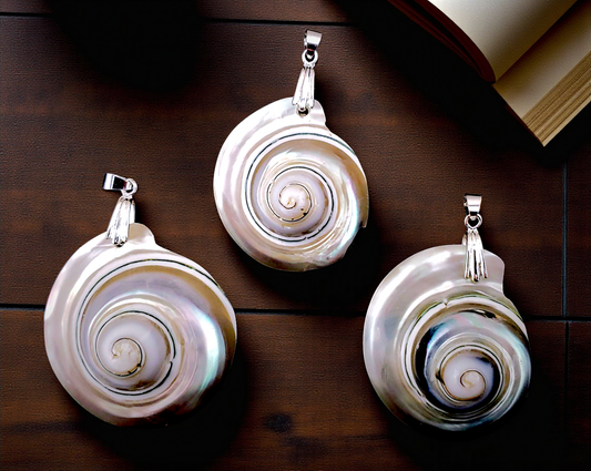 T-2886 Jade Turbo Spiral Pendants