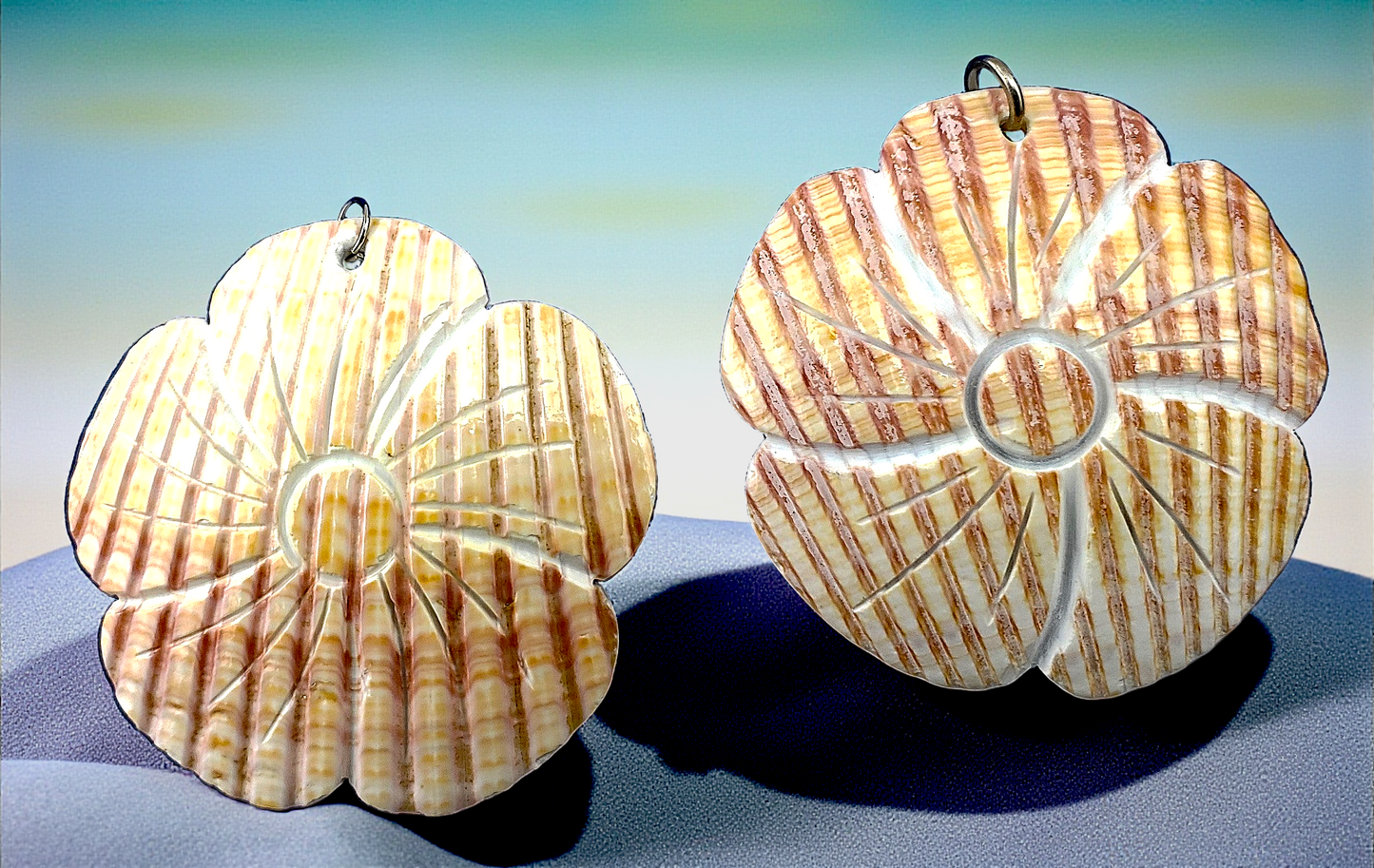 T-336 Carved Cardium Shell Pendants