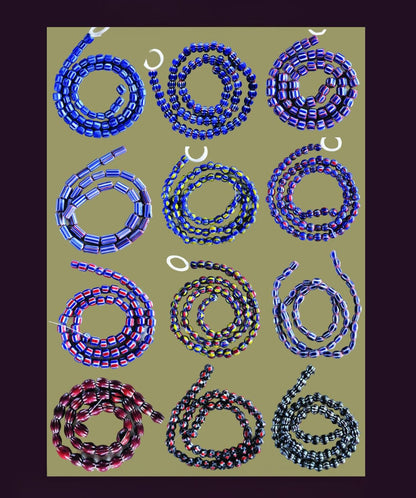 BD-826  (Assorted Chevron Glass Beads) (16" Strands)