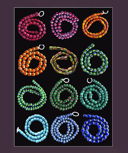 BD-826  (Assorted Chevron Glass Beads) (16" Strands)