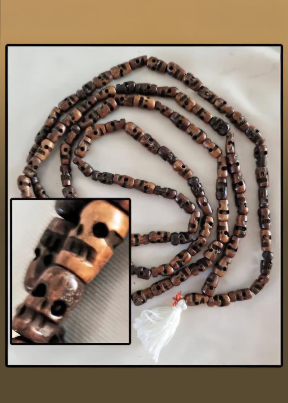 BD-143A (Buffalo Bone Skull Mala) (27" Strand)
