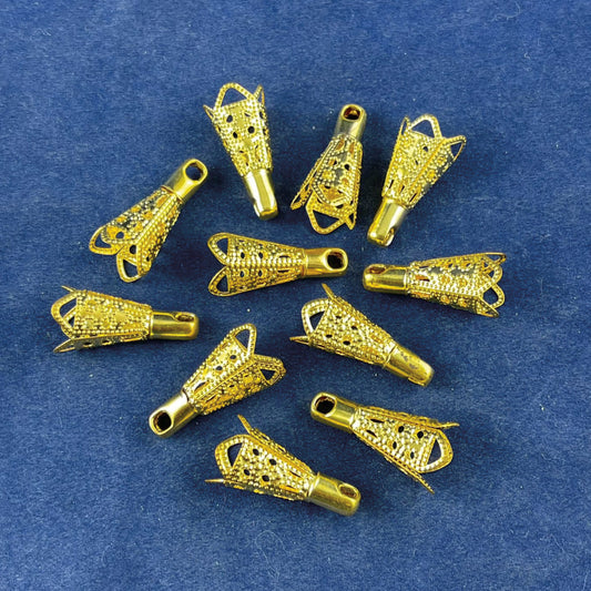 T-636 (Gold Plated Filigree Caps 1")